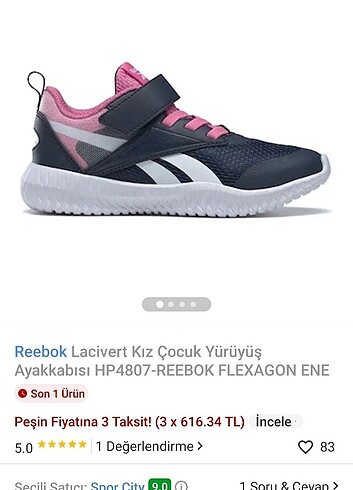 Reebok Orjinal Reebok kız çocuk spor ayakkabısı 34 numara
