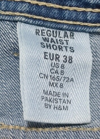 38 Beden H&M marka uarım likralı kısa kot jeans pantolon 38 beden 