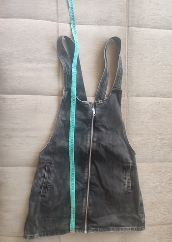 Zara Trafaluc denim askılı etek kısa tulum S beden - Görsel 6