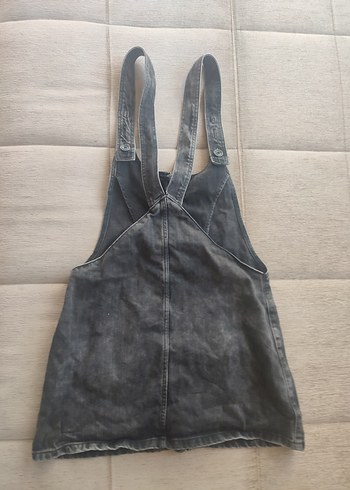 Zara Trafaluc denim askılı etek kısa tulum S beden - Görsel 3