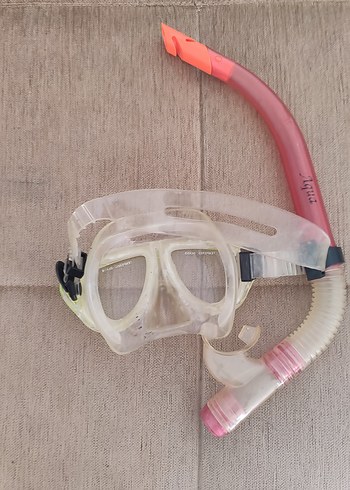 Amon Temperli camlı dalış maskesi ve Aqua şnorkel maske M/L - Görsel 2