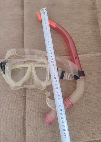 Amon Temperli camlı dalış maskesi ve Aqua şnorkel maske M/L - Görsel 4