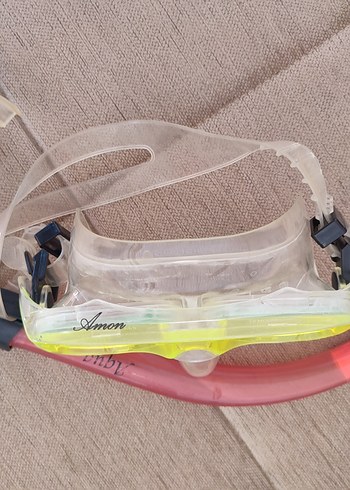 Amon Temperli camlı dalış maskesi ve Aqua şnorkel maske M/L - Görsel 6