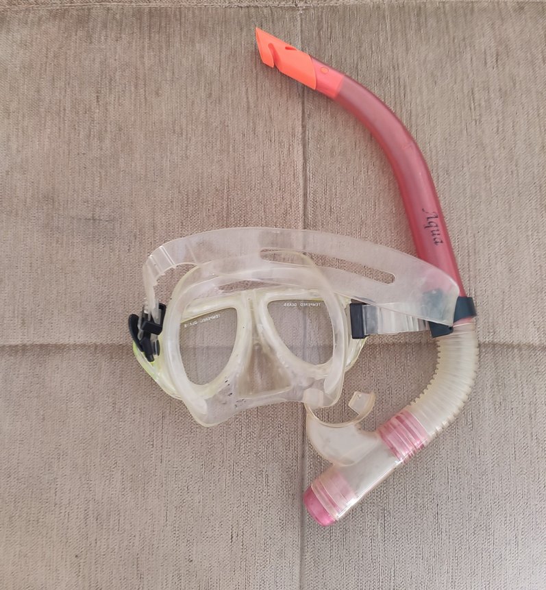 Amon Temperli camlı dalış maskesi ve Aqua şnorkel maske M/L - Görsel 2