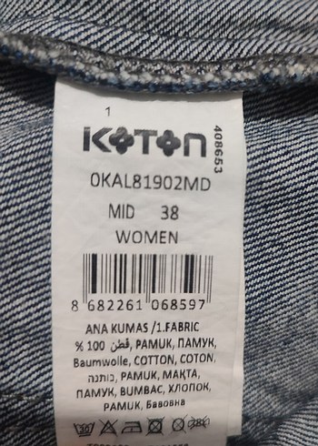 Koton jeans kot askılı etek 38 beden - Görsel 3