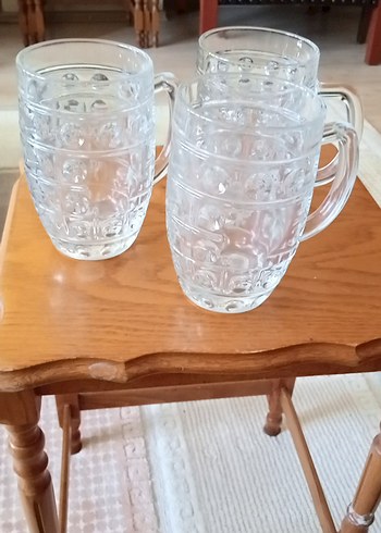 Şeffaf Kulplu Parlak Cam Bardak Seti