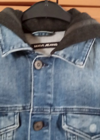 s Beden Düğmeli Mavi Kadın Denim Ceket