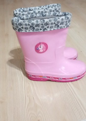 37 Beden pembe Renk Kız Çocuk Pembe Lastikli Kauçuk Bot
