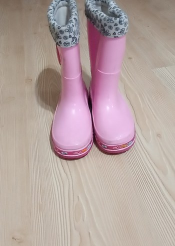 Kız Çocuk Pembe Lastikli Kauçuk Bot