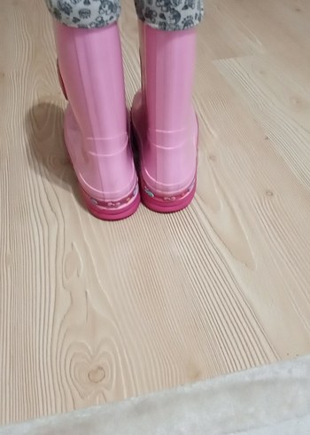 37 Beden Kız Çocuk Pembe Lastikli Kauçuk Bot