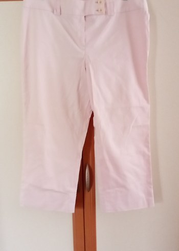 Pembe  Pastel Midi Kadın Kumaş Pantolon - Görsel 2