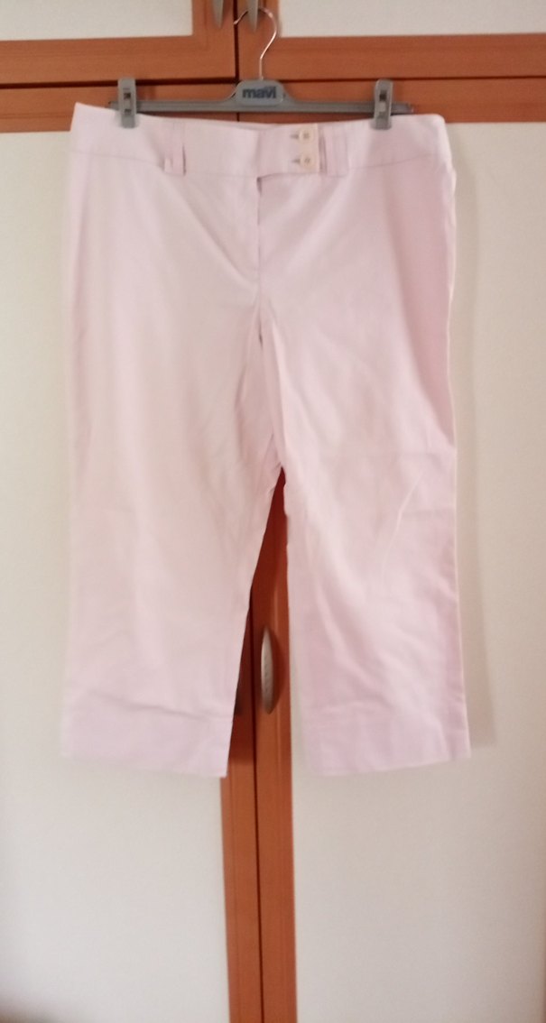 Pembe  Pastel Midi Kadın Kumaş Pantolon - Görsel 2