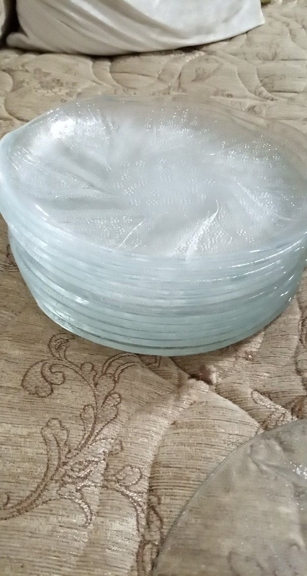 Beyaz Şeffaf Cam Tabak Seti - Görsel 4