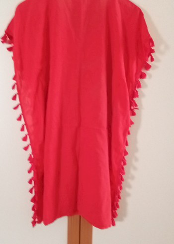 Püsküllü Kırmızı Bohem Pareo - Görsel 5