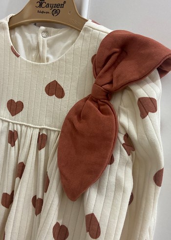 Uzun Kollu Bej Kız Çocuk Bohem Elbise - Görsel 5