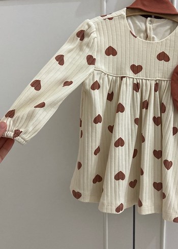 Uzun Kollu Bej Kız Çocuk Bohem Elbise - Görsel 3