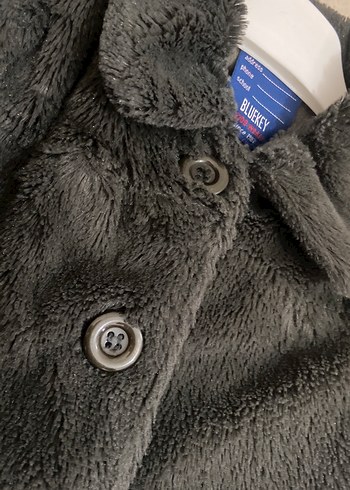 Kız Çocuk Gri Peluş Ceket - Görsel 5