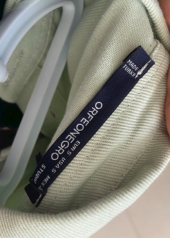 Uzun Kol Düğmeli Yeşil Denim Gömlek - Görsel 6