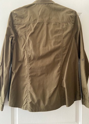 Düğmeli Haki Kadın Gömlek - Görsel 5