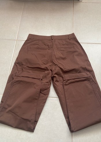 Kahverengi kadın Regular Fit Midi Pantolon - Görsel 3