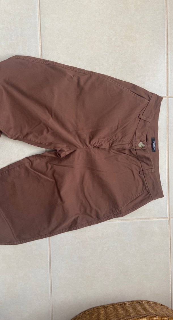 Kahverengi kadın Regular Fit Midi Pantolon - Görsel 5