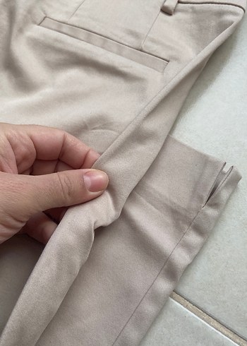 Bej Kadın Pamuk Kumaş Pantolon - Görsel 7