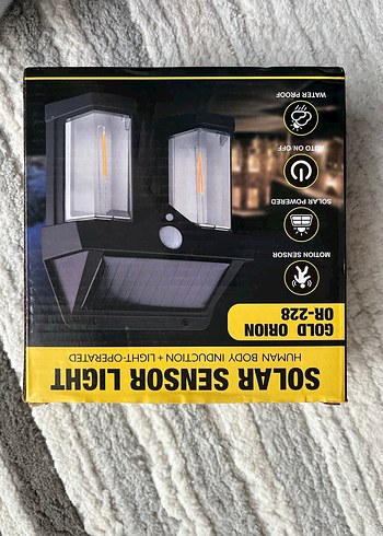 Solar Sensörlü Dış Mekan Lambası Siyah