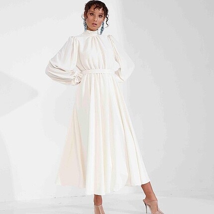 H&M Beyaz elbise tesettür