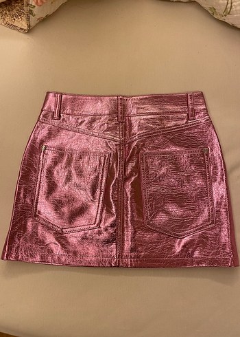 Bershka Bershka metalik pembe mini etek