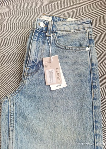 Mango Mng Acik Mavi Straight Jean