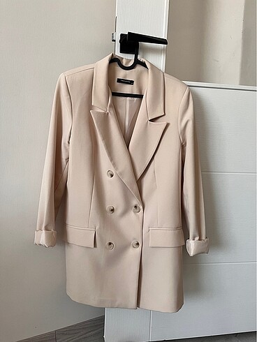 Bej Rengi Oversize Blazer Ceket