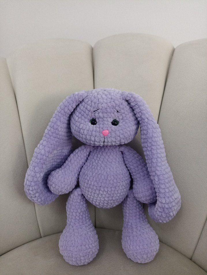 Mor Peluş Oyuncak Tavşan - Görsel 2