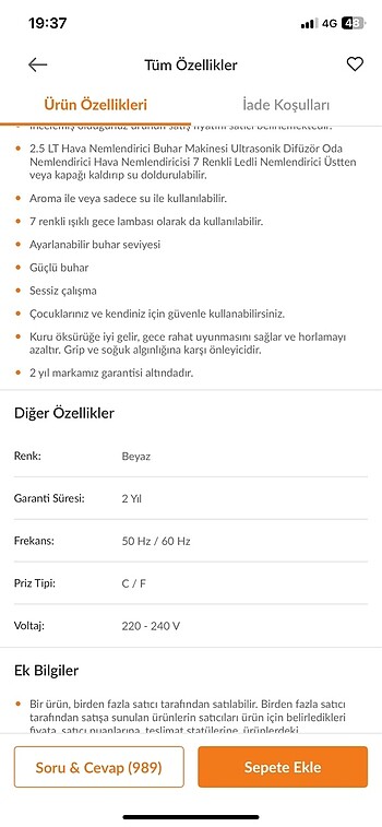 Beden beyaz Renk Ultrasonik hava nemlendiricisi