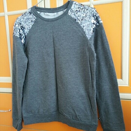 s Beden antrasit Renk sweat gri omuzları pul detaylı