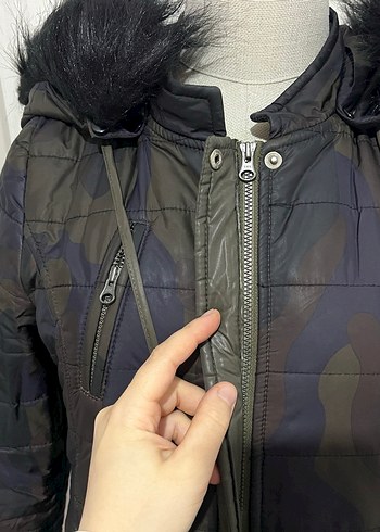 Kürk Detaylı kadın mont NİHAN - Görsel 3