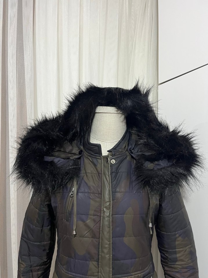 Kürk Detaylı kadın mont NİHAN - Görsel 5