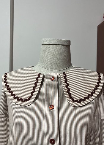 Nakışlı Bej Kadın Gömlek - Görsel 2