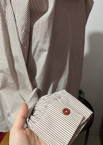 Nakışlı Bej Kadın Gömlek - Görsel 3