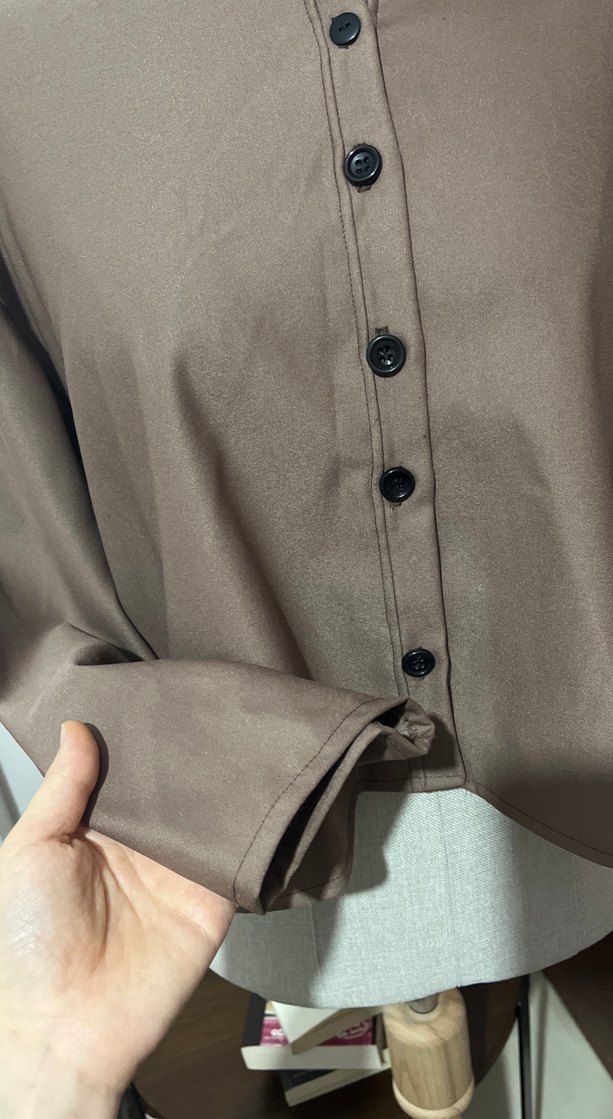 Bej Midi Düğmeli üst - Görsel 3