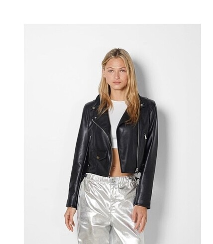 Bershka Suni deri biker ceket