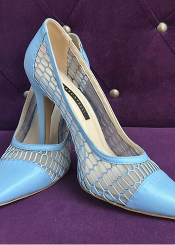 Zara Pastel Mavi Sik Topuklu Ayakkabi
