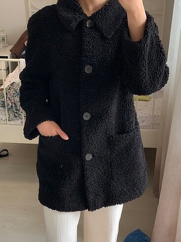 xs Beden siyah Renk Zara Siyah Uzun Kaban
