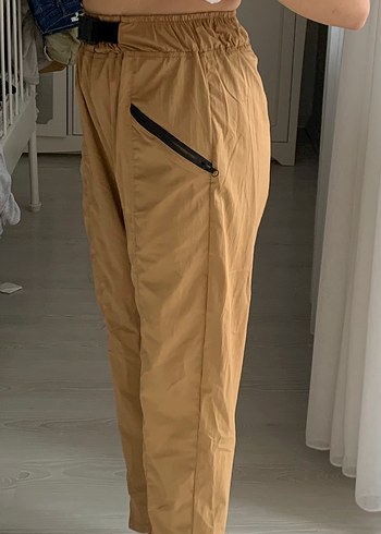 m Beden camel Renk Bej Bel Detaylı Rahat Kadın Pantolon