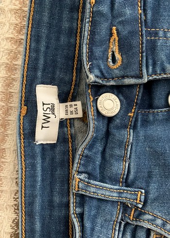 38 Beden mavi Renk Düğmeli Mavi Kadın Denim Pantolon