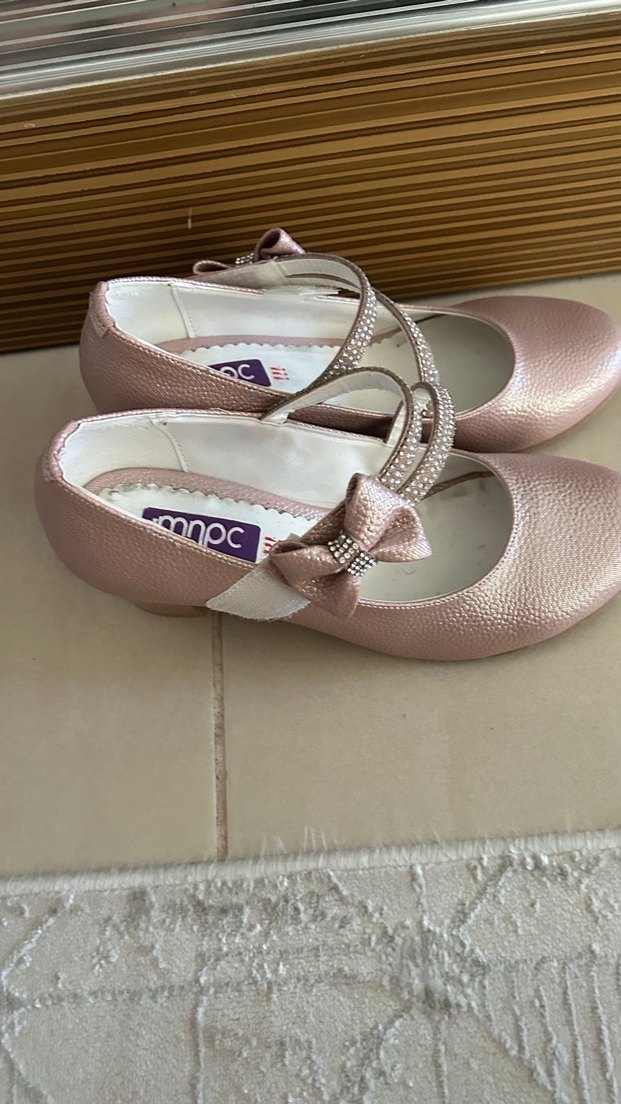 Kız Çocuk Pembe Deri topuklu ayakkabı - Görsel 2