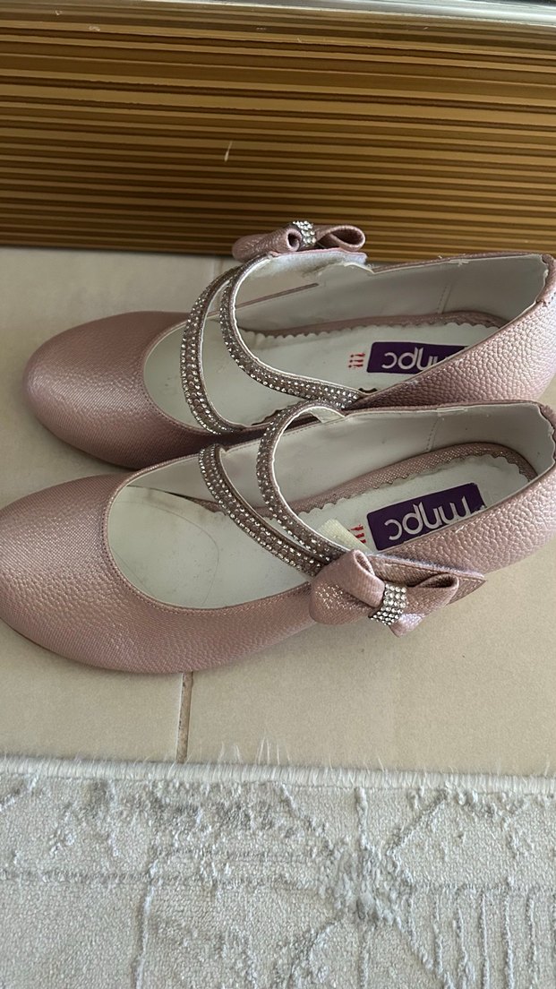 Kız Çocuk Pembe Deri topuklu ayakkabı - Görsel 4