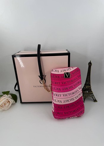 Beden Victoria's Secret Pembe Çizgili Fermuarlı Kadın Cüzdanı