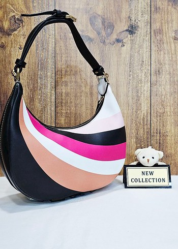 Pastel Renkli Zebra Desenli Deri Kadın Çanta