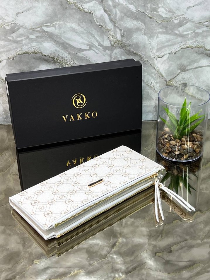 Vakko Kahverengi Desenli Deri Kadın Cüzdan - Görsel 5