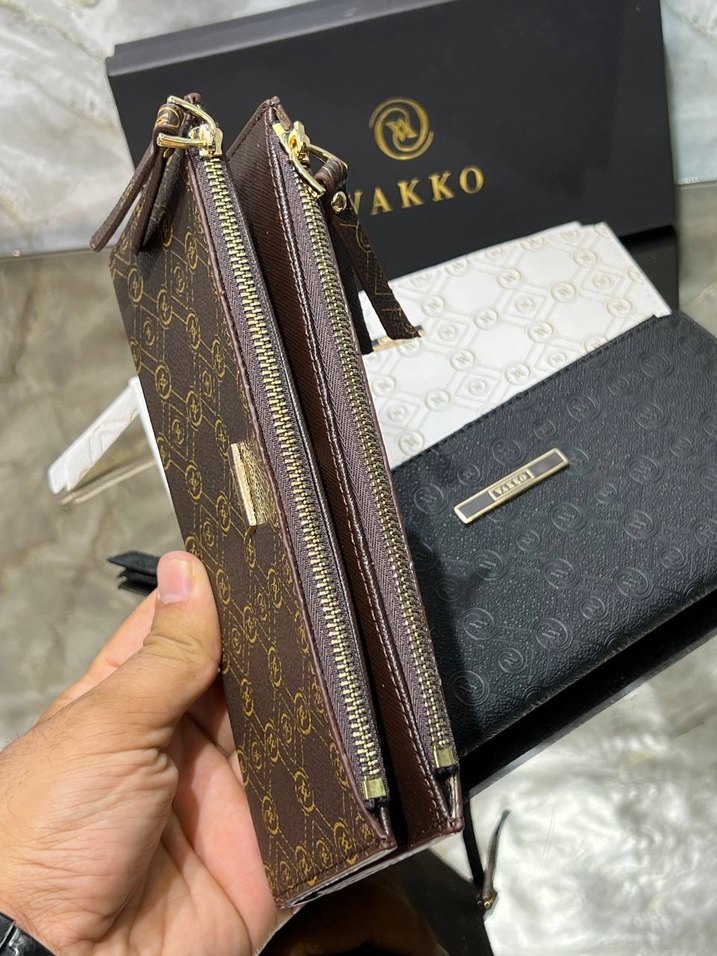 Vakko Kahverengi Desenli Deri Kadın Cüzdan - Görsel 2